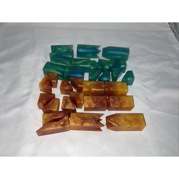 Pentaminos Brain Teaser Puzzle Geometry Game Pentominoes Orange Blue Blocks - Picture 4 of 6